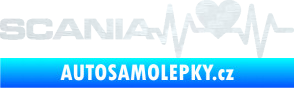 Samolepka Srdeční tep 090 levá Scania 3D karbon bílý