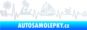Samolepka Srdeční tep 094 pravá dovolená u moře 3D karbon bílý