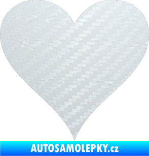 Samolepka Srdíčko 001 3D karbon bílý