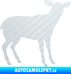 Samolepka Srna 001 pravá 3D karbon bílý