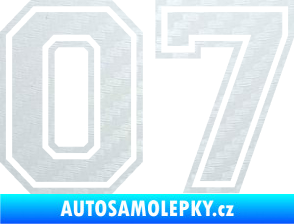 Samolepka Startovní číslo 07 typ 4 3D karbon bílý