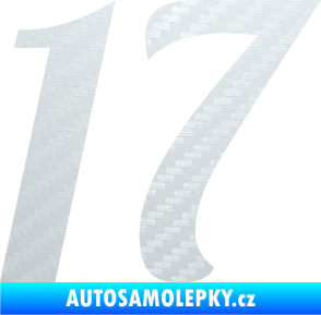 Samolepka Startovní číslo 17 typ 3        3D karbon bílý