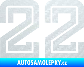 Samolepka Startovní číslo 22 typ 7 3D karbon bílý