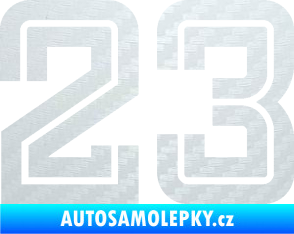 Samolepka Startovní číslo 23 typ 7 3D karbon bílý