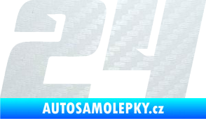 Samolepka Startovní číslo 24 typ 6 3D karbon bílý