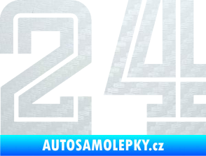 Samolepka Startovní číslo 24 typ 7 3D karbon bílý