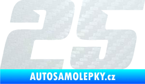 Samolepka Startovní číslo 25 typ 6 3D karbon bílý