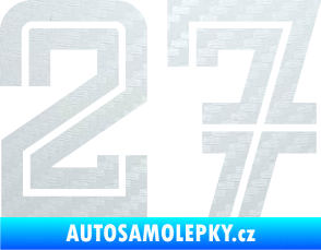Samolepka Startovní číslo 27 typ 7 3D karbon bílý