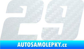 Samolepka Startovní číslo 29 typ 6 3D karbon bílý