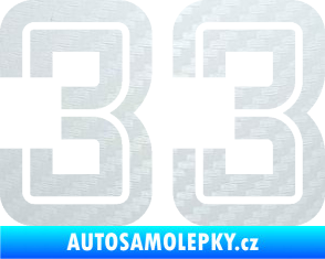 Samolepka Startovní číslo 33 typ 7 3D karbon bílý