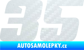 Samolepka Startovní číslo 35 typ 6 3D karbon bílý