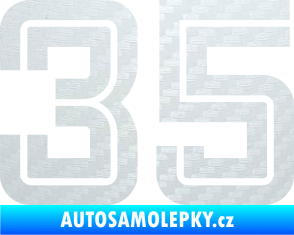 Samolepka Startovní číslo 35 typ 7 3D karbon bílý