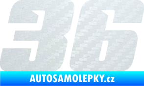 Samolepka Startovní číslo 36 typ 6 3D karbon bílý