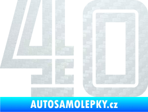Samolepka Startovní číslo 40 typ 7 3D karbon bílý