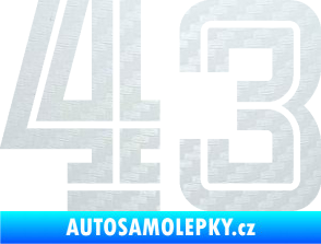 Samolepka Startovní číslo 43 typ 7 3D karbon bílý
