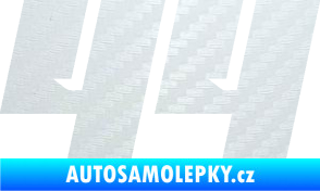 Samolepka Startovní číslo 44 typ 6 3D karbon bílý