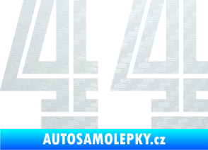 Samolepka Startovní číslo 44 typ 7 3D karbon bílý