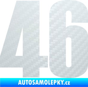 Samolepka Startovní číslo 46 typ 2       3D karbon bílý