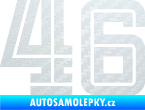 Samolepka Startovní číslo 46 typ 7 3D karbon bílý