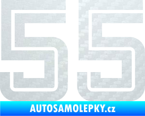 Samolepka Startovní číslo 55 typ 7 3D karbon bílý