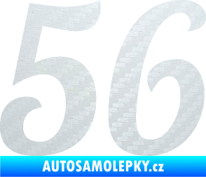 Samolepka Startovní číslo 56 typ 3 3D karbon bílý