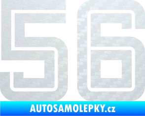 Samolepka Startovní číslo 56 typ 7 3D karbon bílý