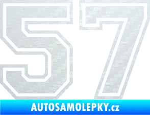 Samolepka Startovní číslo 57 typ 4 3D karbon bílý