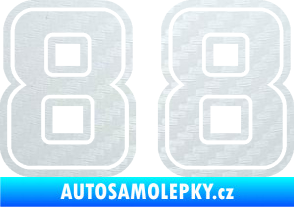 Samolepka Startovní číslo 88 typ 5 3D karbon bílý