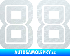 Samolepka Startovní číslo 88 typ 7 3D karbon bílý