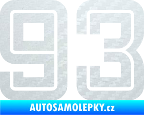 Samolepka Startovní číslo 93 typ 7 3D karbon bílý