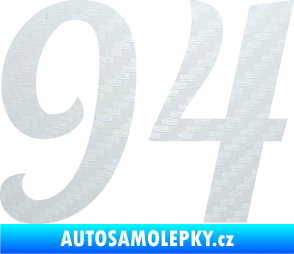Samolepka Startovní číslo 94 typ 3    3D karbon bílý
