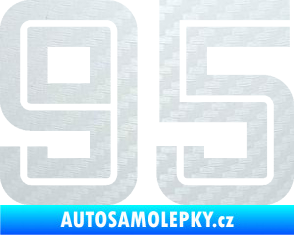 Samolepka Startovní číslo 95 typ 7 3D karbon bílý