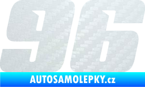 Samolepka Startovní číslo 96 typ 6 3D karbon bílý