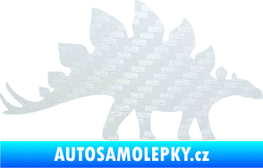 Samolepka Stegosaurus 001 pravá 3D karbon bilý