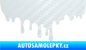 Samolepka Stékájící skvrna 001 levá krevní cákanec 3D karbon bílý