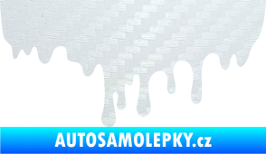 Samolepka Stékájící skvrna 001 pravá krevní cákanec 3D karbon bílý