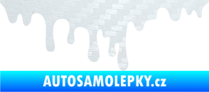 Samolepka Stékající skvrna 002 levá krevní cákanec 3D karbon bílý
