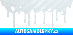 Samolepka Stékající skvrna 005 pravá 3D karbon bílý