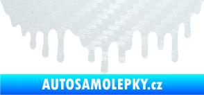 Samolepka Stékající skvrna 007 pravá 3D karbon bílý