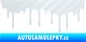 Samolepka Stékající skvrna 008 levá 3D karbon bílý