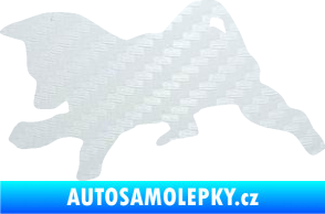 Samolepka Štěňátko 002 levá německý ovčák 3D karbon bílý