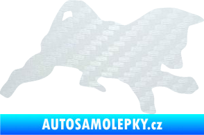 Samolepka Štěňátko 002 pravá německý ovčák 3D karbon bilý