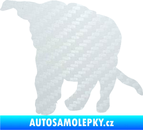 Samolepka Štěňátko 003 levá 3D karbon bílý