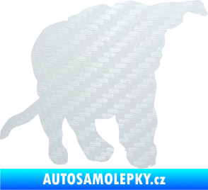 Samolepka Štěňátko 003 pravá 3D karbon bílý