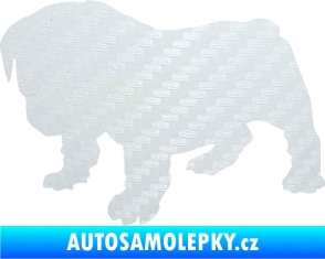 Samolepka Štěňátko 004 levá francouzský buldoček 3D karbon bílý
