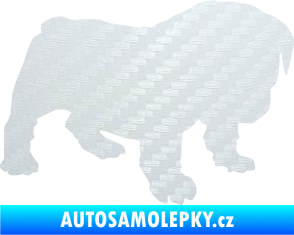 Samolepka Štěňátko 004 pravá francouzský buldoček 3D karbon bílý