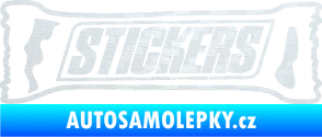 Samolepka Stickers nápis 3D karbon bílý