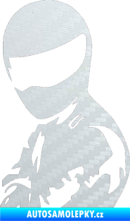 Samolepka Stig levá 3D karbon bílý