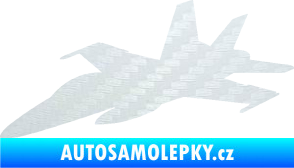 Samolepka Stíhací letoun 001 levá 3D karbon bílý