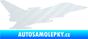 Samolepka Stíhací letoun 002 pravá 3D karbon bílý